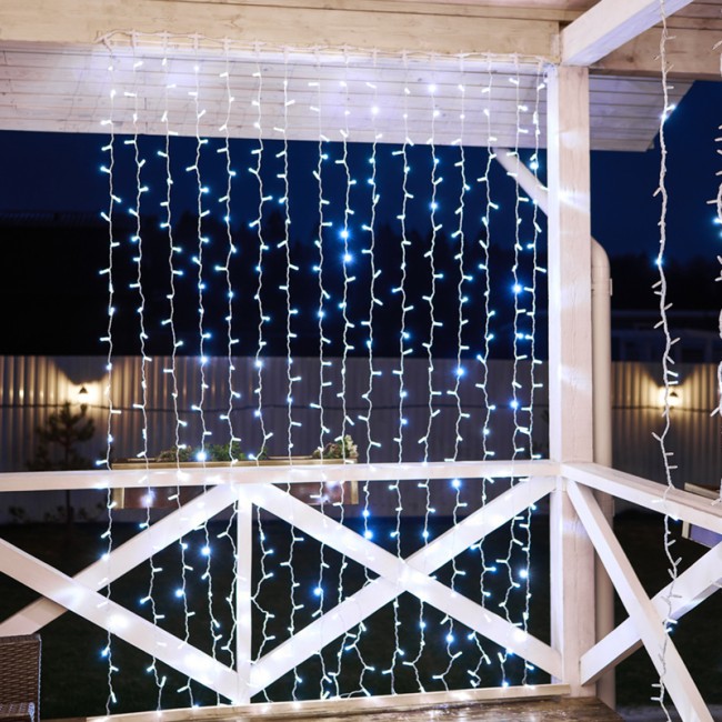 Гирлянда Светодиодный Дождь 2х3м, 600 LED БЕЛЫЙ, белый ПВХ, IP65, постоянное свечение, 230В соединяется NEON-NIGHT (нужен шнур питания 303-500-1) Гирлянда Светодиодный Дождь 2х3м, 600 LED БЕЛЫЙ, белый ПВХ, IP65, постоянное свечение, 230В соединяется NEON-NIGHT (нужен шнур питания 303-500-1)