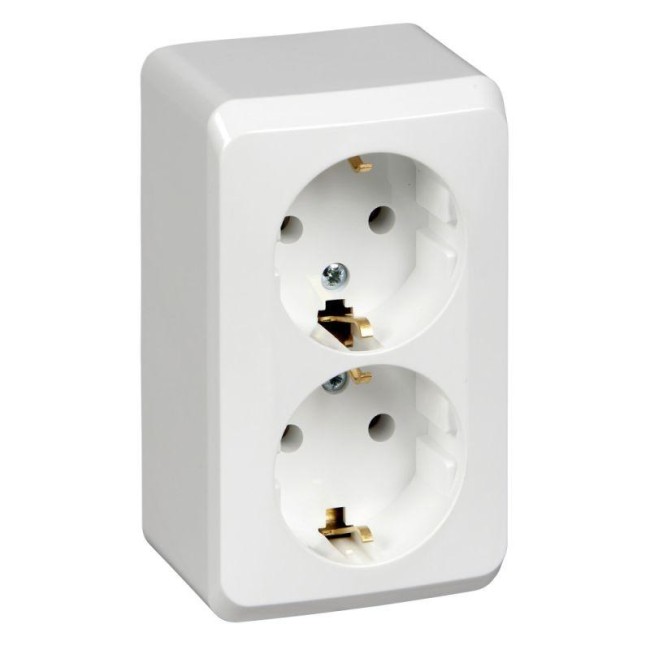 Розетка 2-м ОП Этюд 16А IP20 250В с заземл. без защ. шторок бел. SE PA16-007B Розетка 2-м ОП Этюд 16А IP20 250В с заземл. без защ. шторок бел. SE PA16-007B