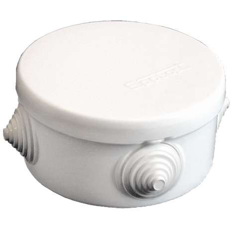 Коробка распределительная ОП d90х45мм У140 IP54 4 выхода 4 гермоввода крышка защелкивающаяся бел. Epplast 140141 Коробка распределительная ОП d90х45мм У140 IP54 4 выхода 4 гермоввода крышка защелкивающаяся бел. Epplast 140141