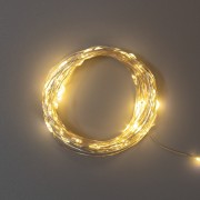 Гирлянда Роса 10м, 100LED, теплый белый, IP44, на батарейках 3хАА, с пультом 8 режимов NEON-NIGHT