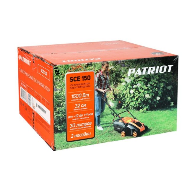 Скарификатор электрический SCE 150 1500Вт ширина 320мм травосборник 30л колеса 180/100 PATRIOT 512309150 Скарификатор электрический SCE 150 1500Вт ширина 320мм травосборник 30л колеса 180/100 PATRIOT 512309150