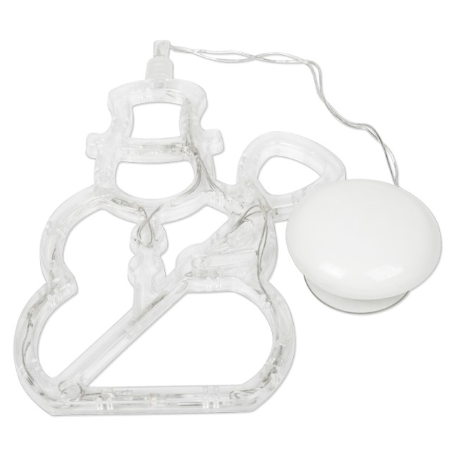 Фигура светодиодная Снеговик на присоске с подвесом, цвет белый Фигура светодиодная Снеговик на присоске с подвесом, цвет белый