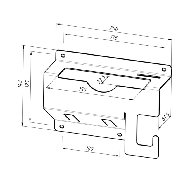 Держатель для угловых шлифмашинок до 125мм, настенный, с крючками, черный REXANT