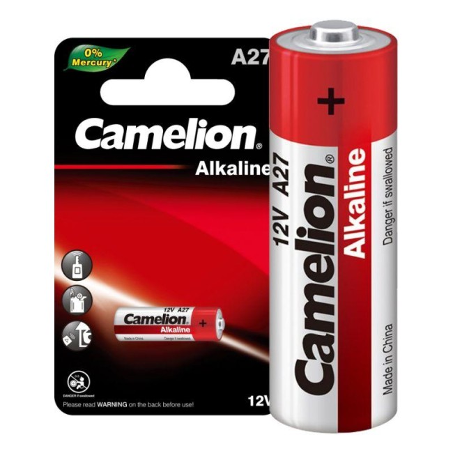 Элемент питания алкалиновый A27/LR27A 12В Mercury Free A27-BP1 для пультов сигнализаций BL-1 (блист.1шт) Camelion 12829 Элемент питания алкалиновый A27/LR27A 12В Mercury Free A27-BP1 для пультов сигнализаций BL-1 (блист.1шт) Camelion 12829