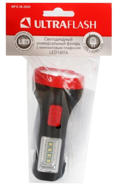 Фонарь LED16014 1 + 4SMD LED 2 реж. 1XR6 пласт блист-пакет Ultraflash 14253 Фонарь LED16014 1 + 4SMD LED 2 реж. 1XR6 пласт блист-пакет Ultraflash 14253