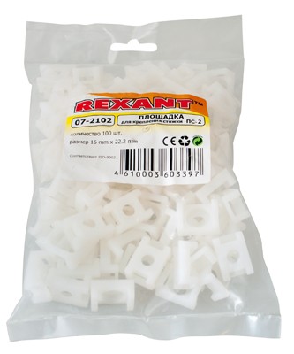Площадка для крепления стяжки REXANT (ПС-2) 22x16 мм, белая, упаковка 100 шт. Площадка для крепления стяжки REXANT (ПС-2) 22x16 мм, белая, упаковка 100 шт.