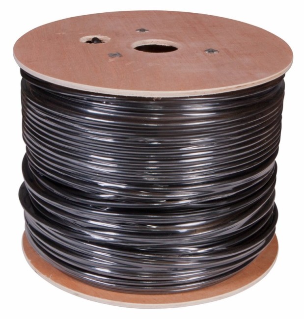 Кабель витая пара F/UTP, CAT 5e, PE, 4PR, 24AWG, OUTDOOR, SOLID, черный, 305м PROconnect