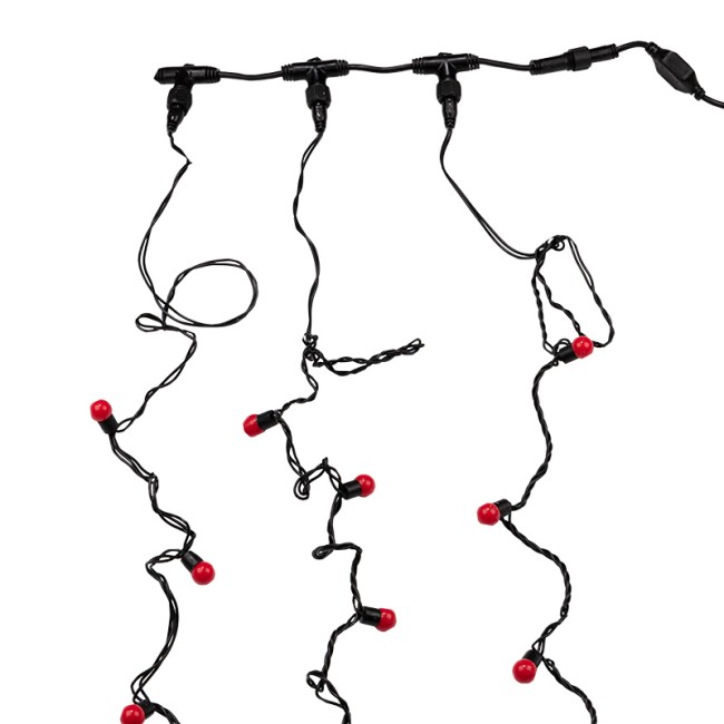 Гирлянда LED ClipLight - ШАРИКИ 24V, 3 нити по 20 м, цвет диодов Красный