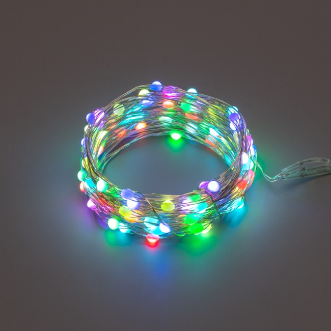 Гирлянда Роса 10м, 100LED, RGB, IP44, на батарейках 3хАА, с пультом 44 режима NEON-NIGHT Гирлянда Роса 10м, 100LED, RGB, IP44, на батарейках 3хАА, с пультом 44 режима NEON-NIGHT