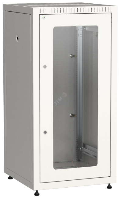 Шкаф LINEA E 24U 600х600мм двери 2шт стекло и металл серый