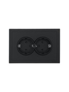 Розетка 2-мест. б/з СП ZIMA IP20 16А ПБТ безвинт. зажим черн. бархат LEZARD 704-4200-128BQC