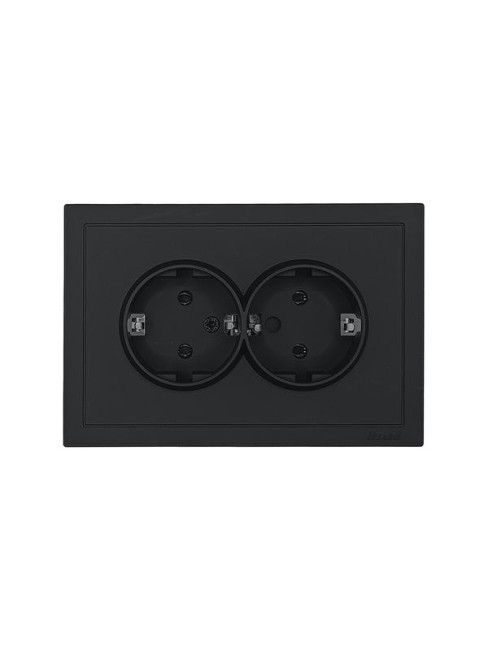 Розетка 2-мест. б/з СП ZIMA IP20 16А ПБТ безвинт. зажим черн. бархат LEZARD 704-4200-128BQC