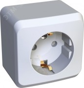 ЭТЮД Розетка наружная с заземлением со шторками белая ЭТЮД Розетка наружная с заземлением со шторками белая