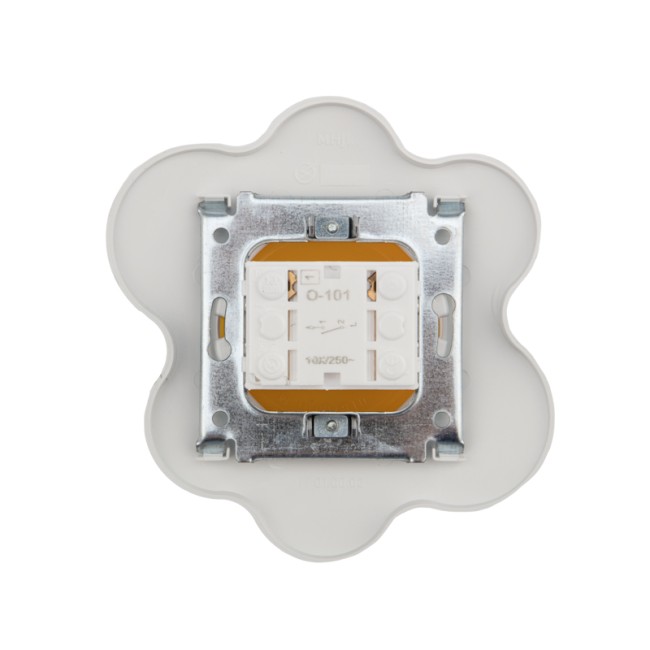 Выключатель одноклавишный KRANZ HAPPY Яичница скрытой установки, желтый/белый Выключатель одноклавишный KRANZ HAPPY Яичница скрытой установки, желтый/белый