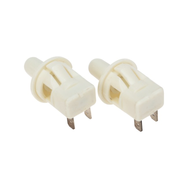 Выключатель-кнопка 250V 2.5А (2с) ON-(OFF) Б/Фикс белый (PBS-19С) (мебельная) REXANT