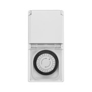 Розетка с механическим таймером суточный 30мин/24ч 48 ON/OFF в защитном корпусе IP 44 REXANT RX - 23 Розетка с механическим таймером суточный 30мин/24ч 48 ON/OFF в защитном корпусе IP 44 REXANT RX - 23