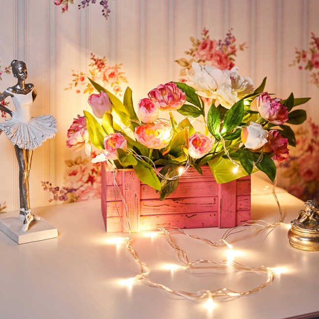 Гирлянда Твинкл Лайт 4 м, прозрачный ПВХ, 25 LED, цвет ТЕПЛЫЙ БЕЛЫЙ Гирлянда Твинкл Лайт 4 м, прозрачный ПВХ, 25 LED, цвет ТЕПЛЫЙ БЕЛЫЙ