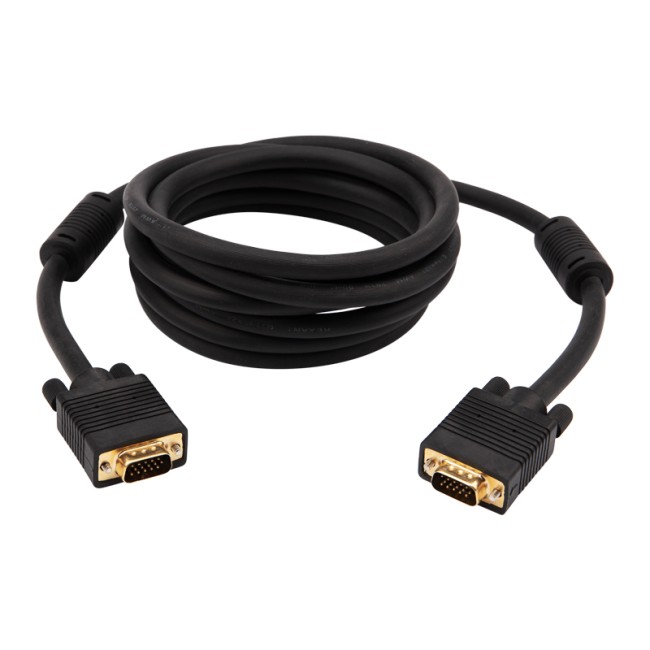 Шнур VGA - VGA с ферритами, 3м, черный, Gold REXANT Шнур VGA - VGA с ферритами, 3м, черный, Gold REXANT