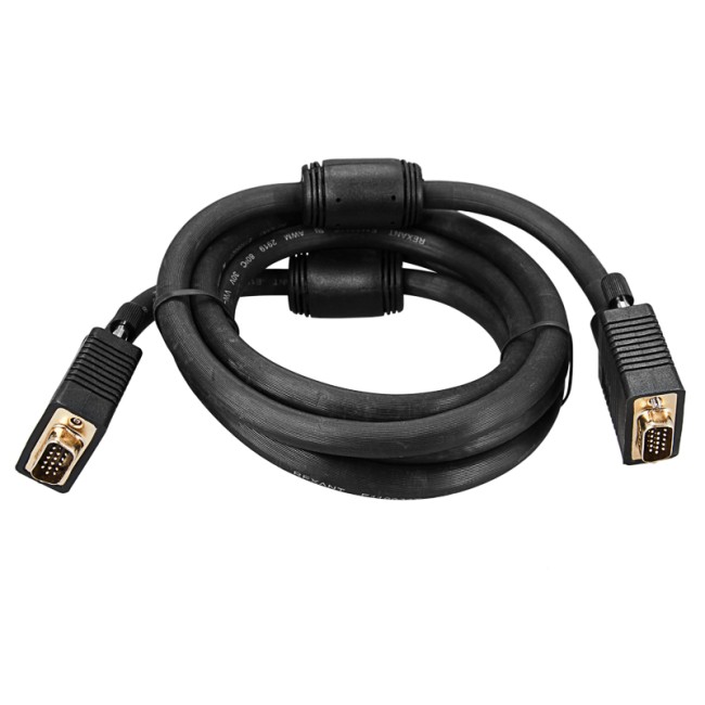 Шнур VGA - VGA с ферритами, 3м, черный, Gold REXANT Шнур VGA - VGA с ферритами, 3м, черный, Gold REXANT