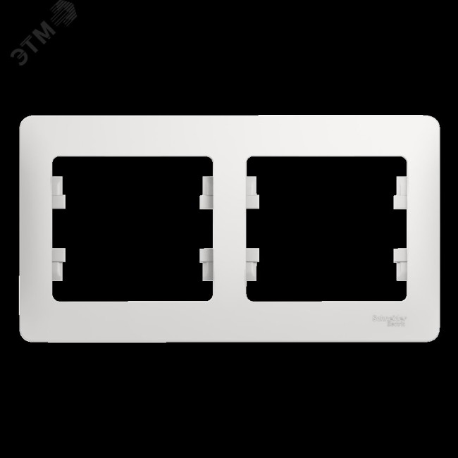 GLOSSA Рамка горизонтальная 2 поста белая GLOSSA Рамка горизонтальная 2 поста белая