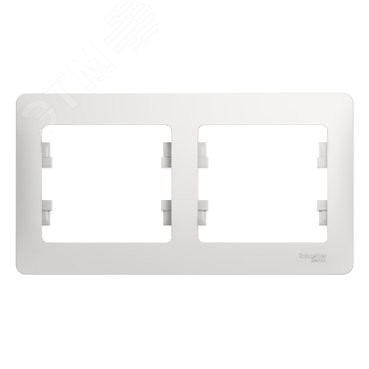 GLOSSA Рамка горизонтальная 2 поста белая GLOSSA Рамка горизонтальная 2 поста белая