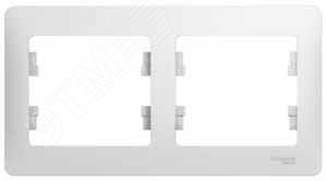 GLOSSA Рамка горизонтальная 2 поста белая GLOSSA Рамка горизонтальная 2 поста белая