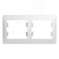 GLOSSA Рамка горизонтальная 2 поста белая GLOSSA Рамка горизонтальная 2 поста белая