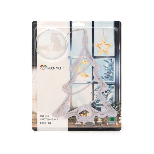 Фигура светодиодная Елочка на присоске с подвесом, цвет зеленый Фигура светодиодная Елочка на присоске с подвесом, цвет зеленый