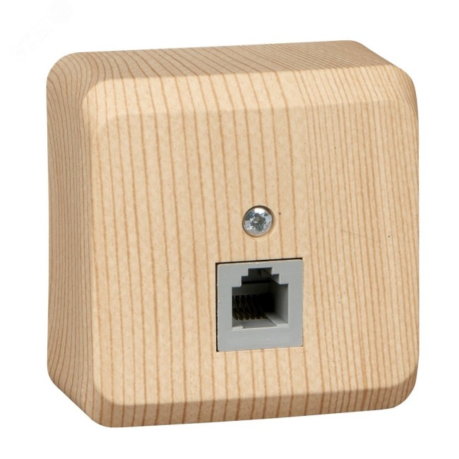 ЭТЮД Розетка телефонная 1xRJ11 наружная сосна ЭТЮД Розетка телефонная 1xRJ11 наружная сосна