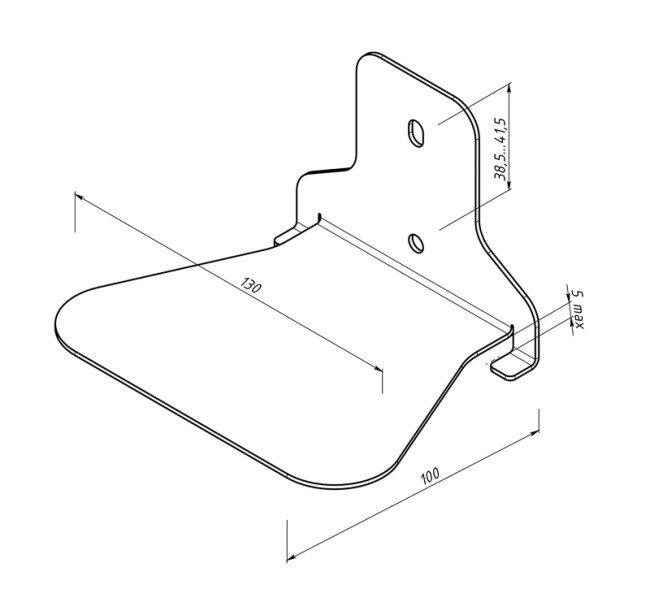 Держатель для книг, настенный, черный REXANT