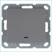 Выключатель 1-кл. 10А IP20 с подсветкой механизм алюм. Jasmart G3011NS