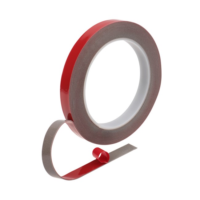 Двухсторонний скотч REXANT, серый, на HBA акриловой основе, 12 мм, ролик 5 м