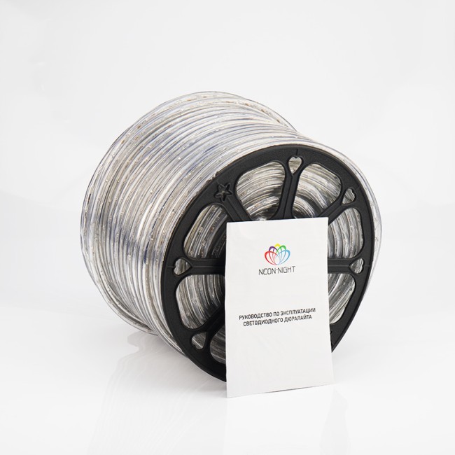 Дюралайт LED, постоянное свечение (2W) - ТЕПЛЫЙ БЕЛЫЙ, 24 LED/м Ø10мм, бухта 100м