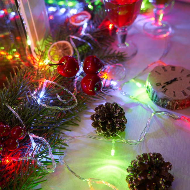 Гирлянда Твинкл Лайт 4 м, прозрачный ПВХ, 25 LED, цвет Мультиколор Гирлянда Твинкл Лайт 4 м, прозрачный ПВХ, 25 LED, цвет Мультиколор