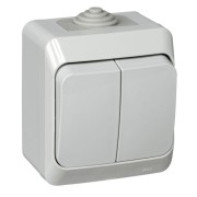 Выключатель 2-кл. ОП Этюд 10А IP44 10AX сер. SE BA10-042C Выключатель 2-кл. ОП Этюд 10А IP44 10AX сер. SE BA10-042C