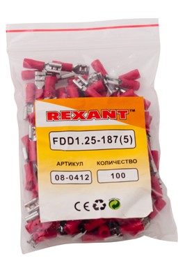 Клемма плоская изолированная РПи-м 1.5-(4.8)/РпИм 1,25-5 гнездо 5.6 мм 0.5-1.5 мм² REXANT