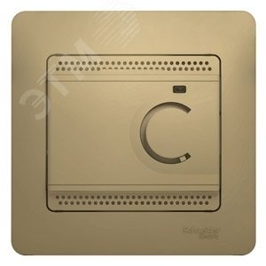 GLOSSA Термостат электронный теплого пола с датчиком в сборе 10A титан GLOSSA Термостат электронный теплого пола с датчиком в сборе 10A титан