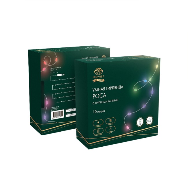Гирлянда смарт Нить из росы с крупными светодиодами 10м, 100LED RGB, IP20, прозрачный провод, USB Гирлянда смарт Нить из росы с крупными светодиодами 10м, 100LED RGB, IP20, прозрачный провод, USB