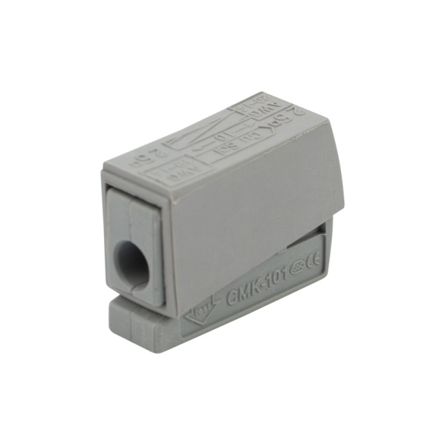 Строительно-монтажная клемма СМК 224-101 для светильника на 1 проводник (0,2-2,5)/(0,14-2,5) мм², серая (100 шт./уп.) REXANT