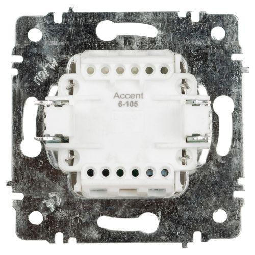Выключатель 2-кл. СП Accent 6-105-01 10А IP20 250В с подсветкой AL/CU бел. Intro Б0063505 Выключатель 2-кл. СП Accent 6-105-01 10А IP20 250В с подсветкой AL/CU бел. Intro Б0063505