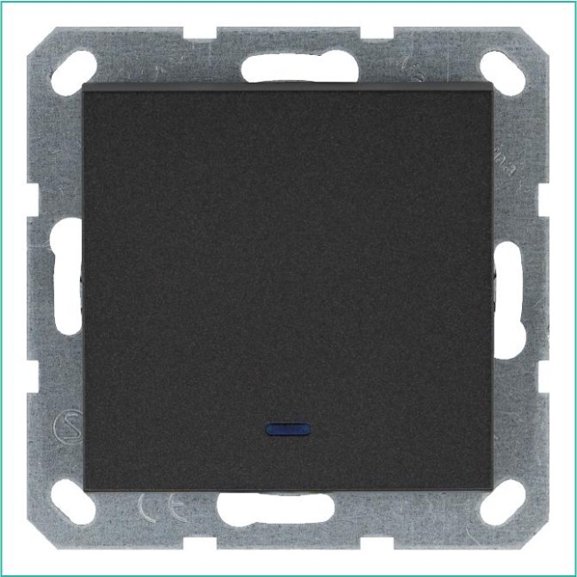 Выключатель 1-кл. 10А IP20 с подсветкой механизм антрацит Jasmart G3011NB