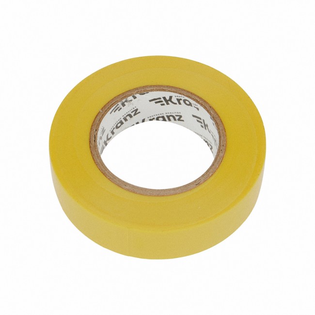 Изолента ПВХ 0,13х19 мм, 25 м, желтая KRANZ