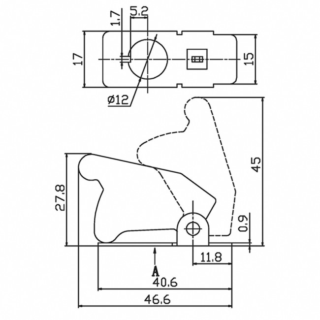 Защитная крышка для тумблеров типа KN и ASW красная (SAC-01) REXANT
