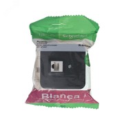 Розетка BLANCA наружная компьютерная RJ45, кат.5e, с изолирующей пластиной, антрацит Розетка BLANCA наружная компьютерная RJ45, кат.5e, с изолирующей пластиной, антрацит