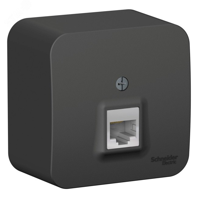 Розетка BLANCA наружная компьютерная RJ45, кат.5e, с изолирующей пластиной, антрацит Розетка BLANCA наружная компьютерная RJ45, кат.5e, с изолирующей пластиной, антрацит