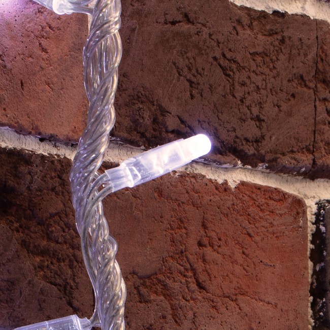 Гирлянда Светодиодный Дождь 2х6м, эффект водопада, прозрачный провод, 24В, диоды БЕЛЫЕ (трансформатор в комплекте)