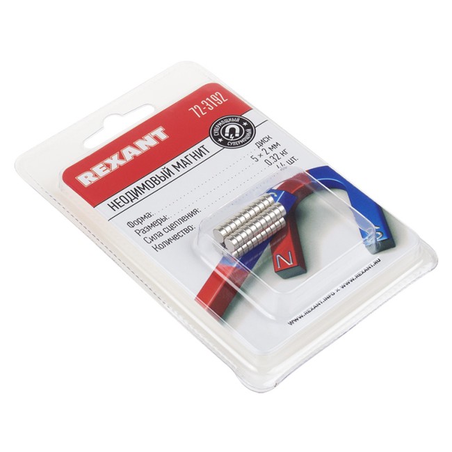 Неодимовый магнит диск 5х2мм сцепление 0,32 кг (упаковка 44 шт) Rexant Неодимовый магнит диск 5х2мм сцепление 0,32 кг (упаковка 44 шт) Rexant