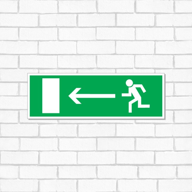 Табличка ПВХ эвакуационный знак «Направление к эвакуационному выходу налево» 100х300 мм REXANT