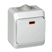 Выключатель 1-кл. ОП Этюд 10А IP44 10AX с подсветкой сер. SE BA10-045C Выключатель 1-кл. ОП Этюд 10А IP44 10AX с подсветкой сер. SE BA10-045C