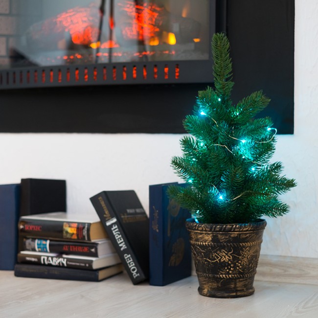 Елочка 45см в пластиковом горшке, Литая Елочка 45см в пластиковом горшке, Литая